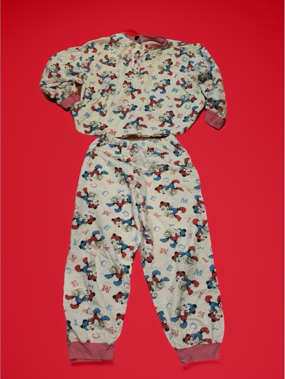 VTG 1990s Mickey Mouse Pajamas 2 Piece [COPY]